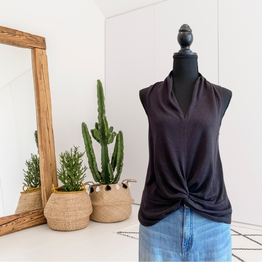 Sanctuary Sleeveless V-Neck Twist Front Top